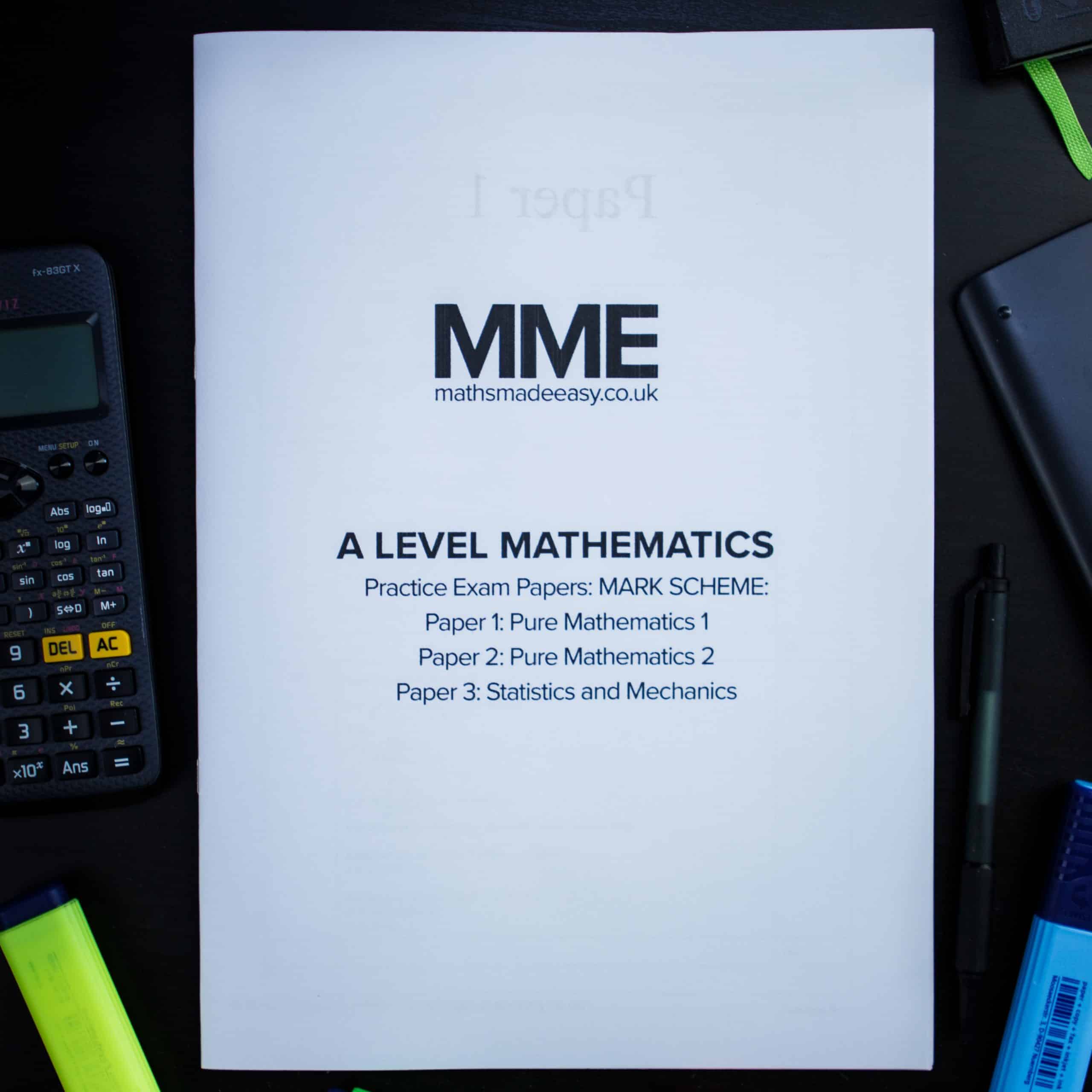 A Level Maths Papers mark scheme