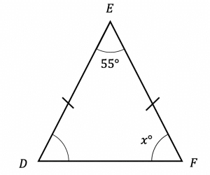 unknown base angle isosceles triangle