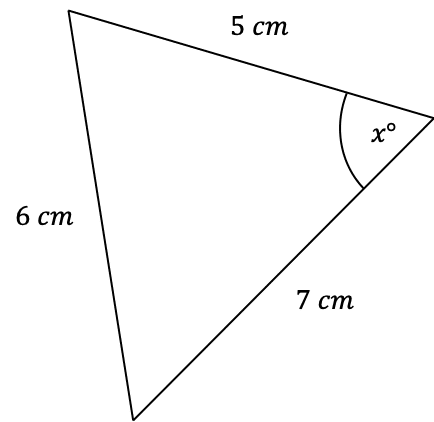 Cosine rule to find an angle 