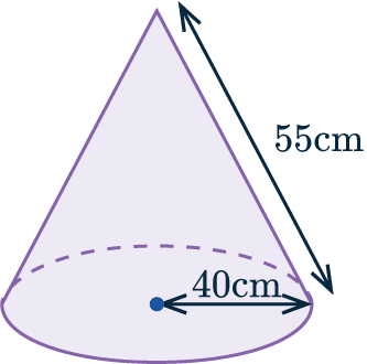 surface area of cone example