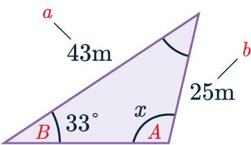 Sine rule to find an angle